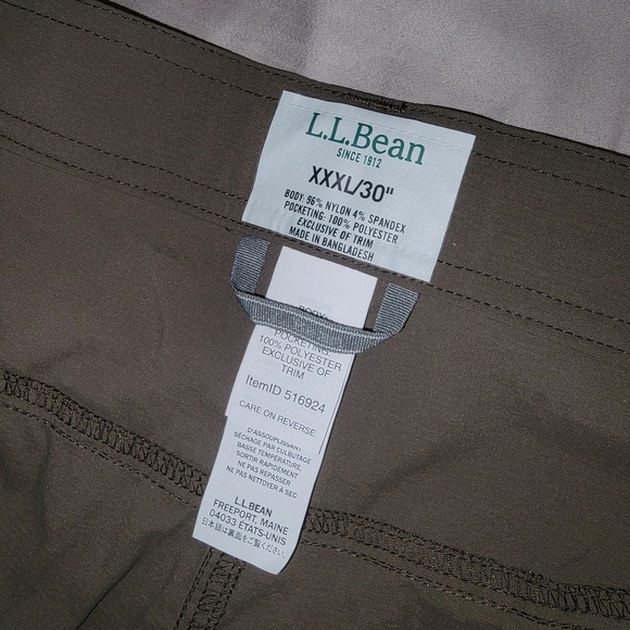 L.L. Bean Men's Men's Tropicwear Pants, size XXXL 30" Dark Cinder - Picture 7 of 12